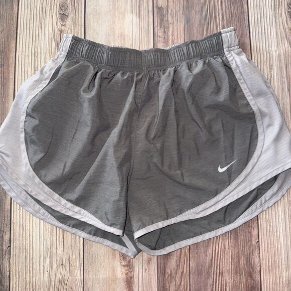 Nike Womens Dri Fit Grey Elastic Waist Drawstring Lined Athletic Shorts Size M - Picture 6 of 6